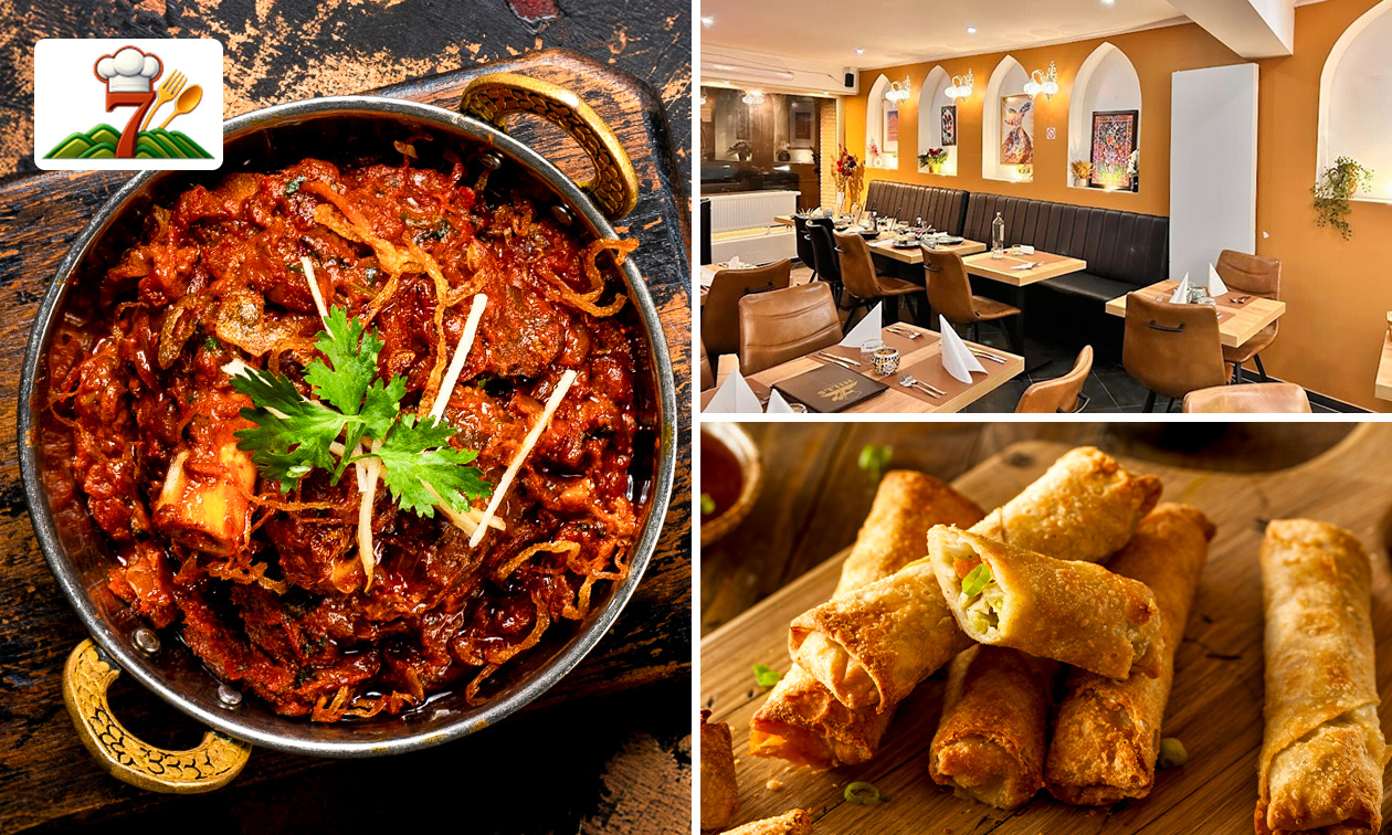 Indiase 2- of 3-gangenlunch of -diner à la carte