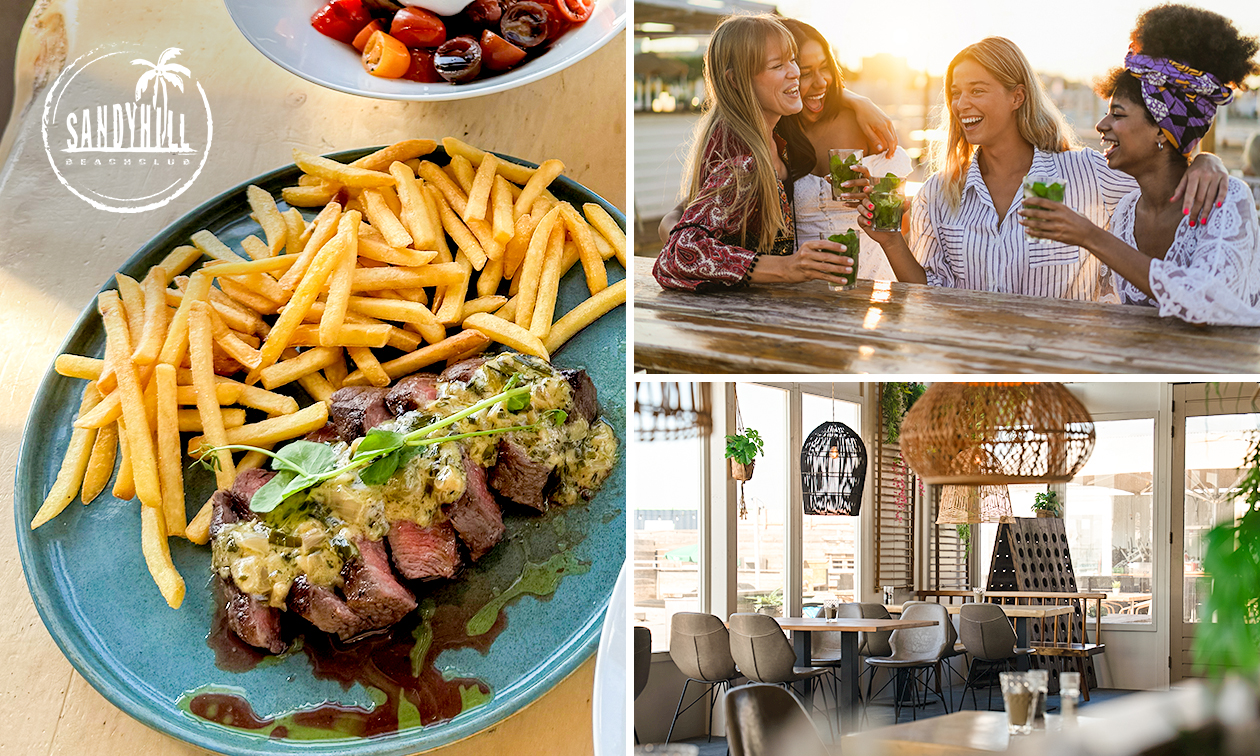3-gangendiner à la carte bij Beachclub Sandy Hill aan het strand van Zandvoort