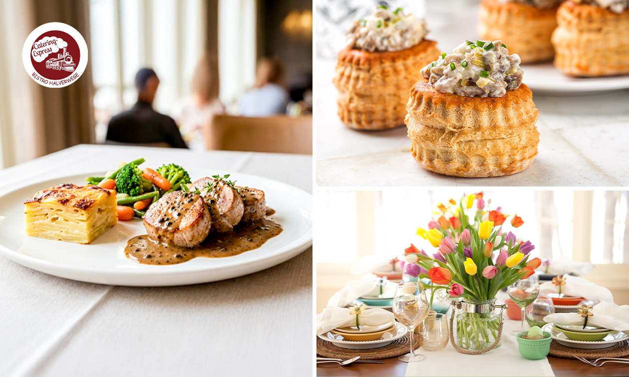 4-gangenlunch of -diner voor Pasen om af te halen bij Bistro Halverwege