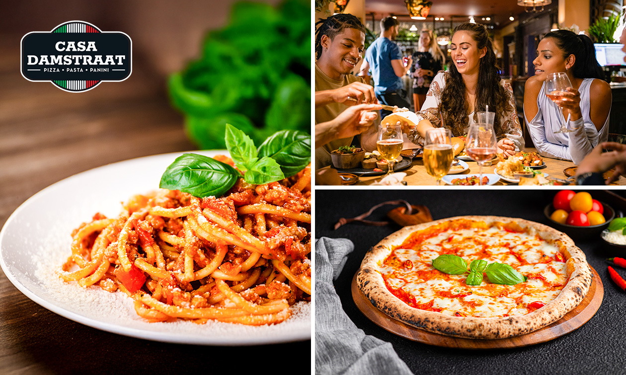 Pizza of pasta naar keuze bij Casa Damstraat in hartje Utrecht