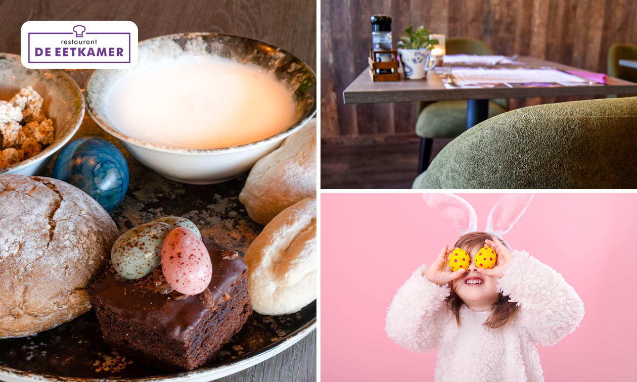 4-gangen paasbuffet of paas-high tea voor afhaal bij De Eetkamer