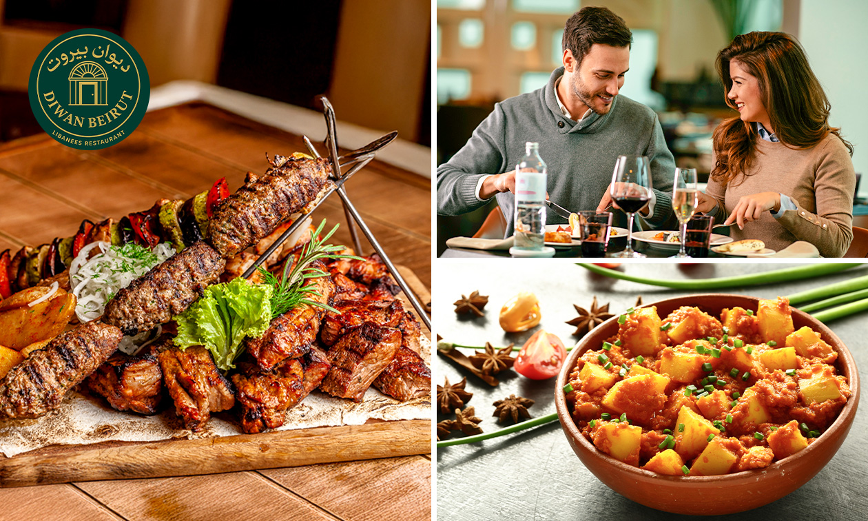 2-gangenlunch of -diner of Diwan tafel