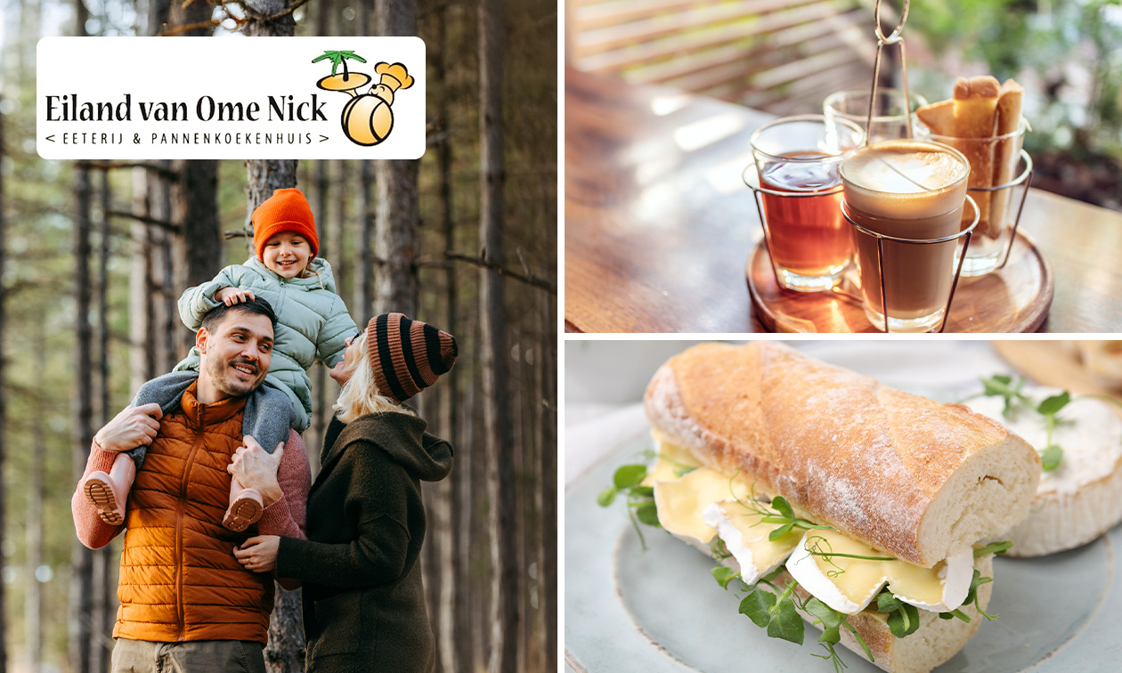 Wandelarrangement + warme drank + gebak + lunch bij Eiland van Ome Nick