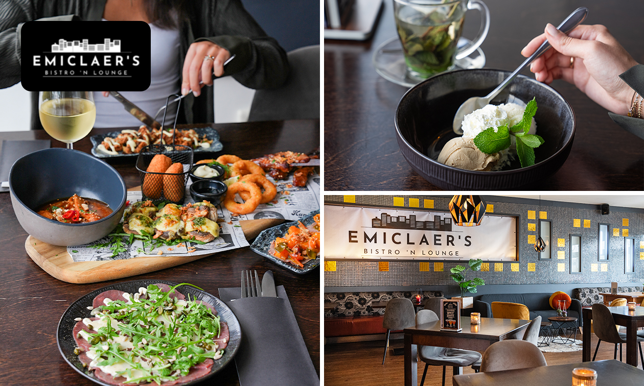3-gangen shared dining-diner bij Emiclaer's Bistro 'n Lounge