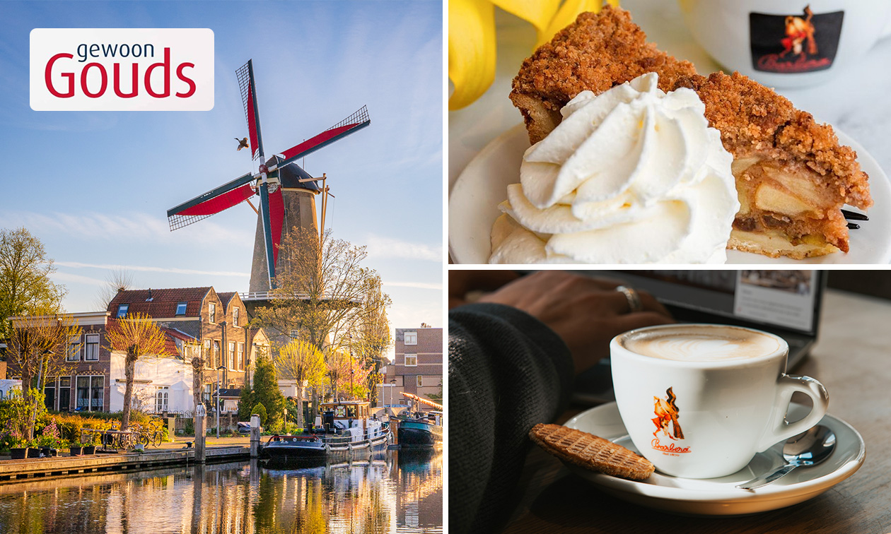 Warme drank + appeltaart bij Gewoon Gouds