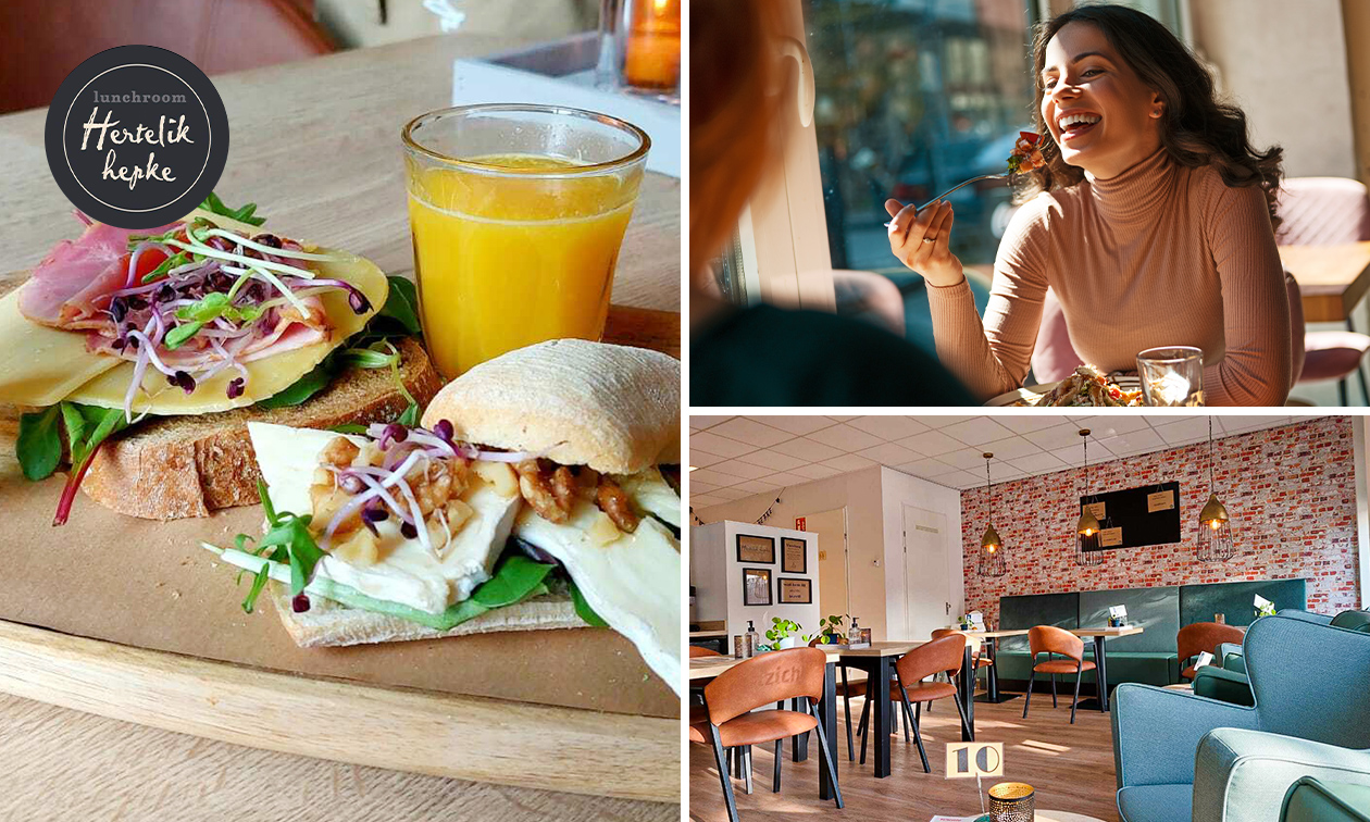 Ontbijtplank + glas verse jus d'orange bij Lunchroom Hertelik Hepke in hartje Venlo