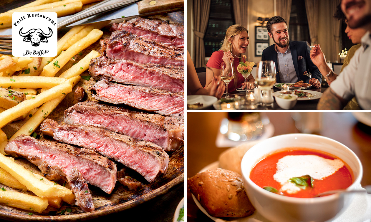 2-gangen keuzelunch of -diner bij Petit Restaurant De Buffel