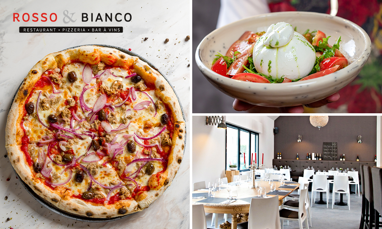 Menu italien en 2 services avec pizza à la carte + thé ou café