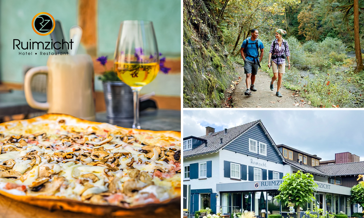 Wandel- of fietsarrangement + koffie/thee met gebak + 2-gangenlunch bij Ruimzicht - Brasserie Brût