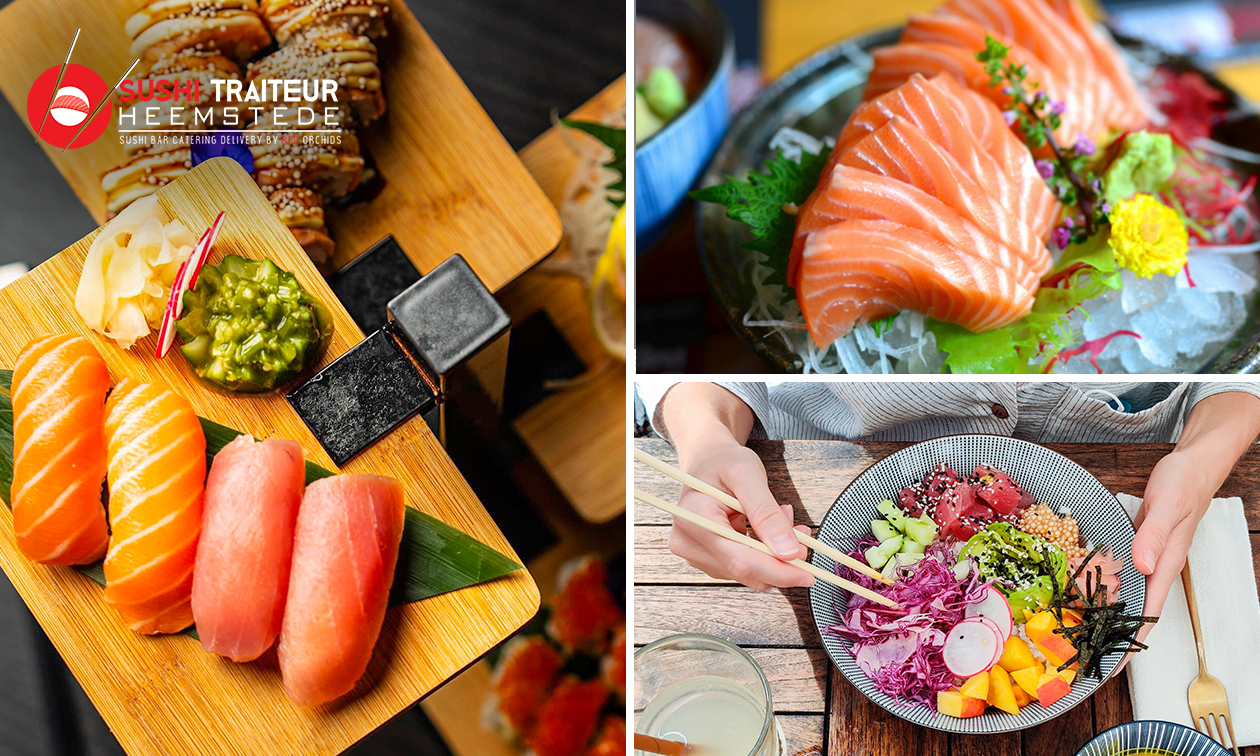 Pokébowl naar keuze of sushibox (24, 48 of 72 stuks) voor afhaal