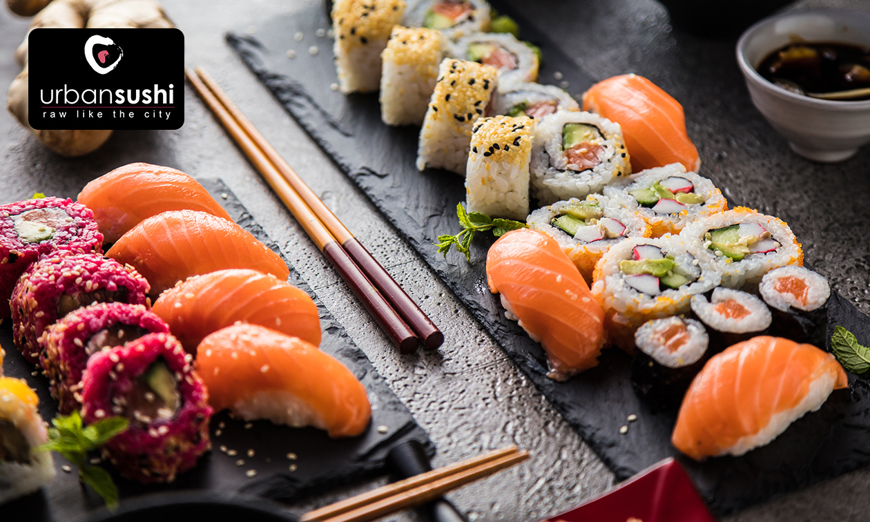 Sushibox voor afhaal (20, 34, 40 of 60 stuks) bij Urban Sushi in hartje Den Haag