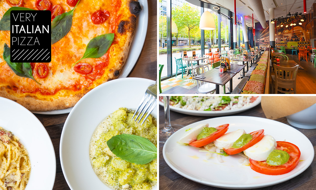 2-gangenlunch of 3-gangendiner à la carte bij Very Italian Pizza in hartje Rotterdam