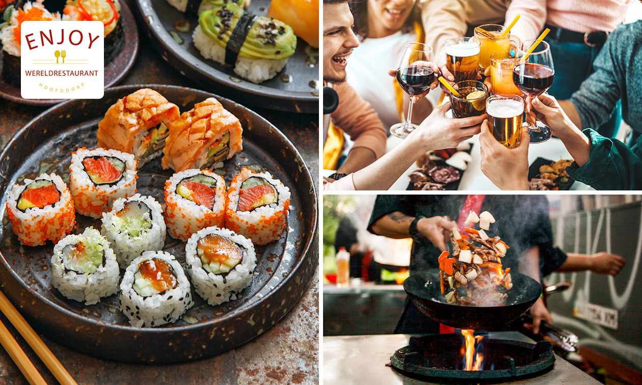 All-You-Can-Eat & Drink (3 uur) bij Wereldrestaurant Enjoy